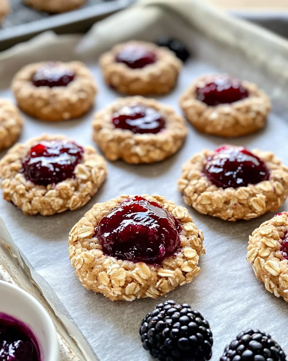 Classic Blackberry Jam-Filled Oat Thumbprints image