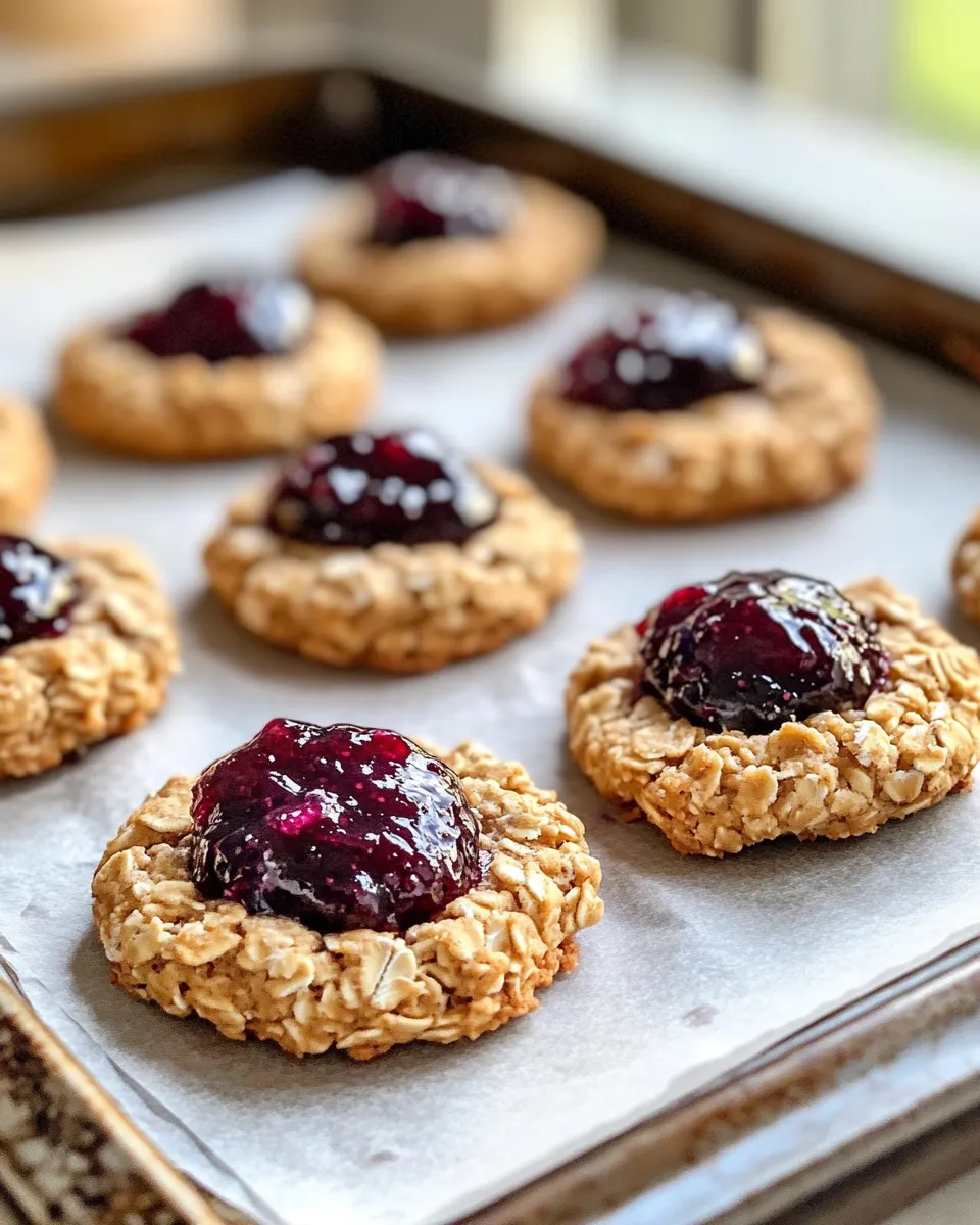 Easy Blackberry Jam-Filled Oat Thumbprints recipe photo