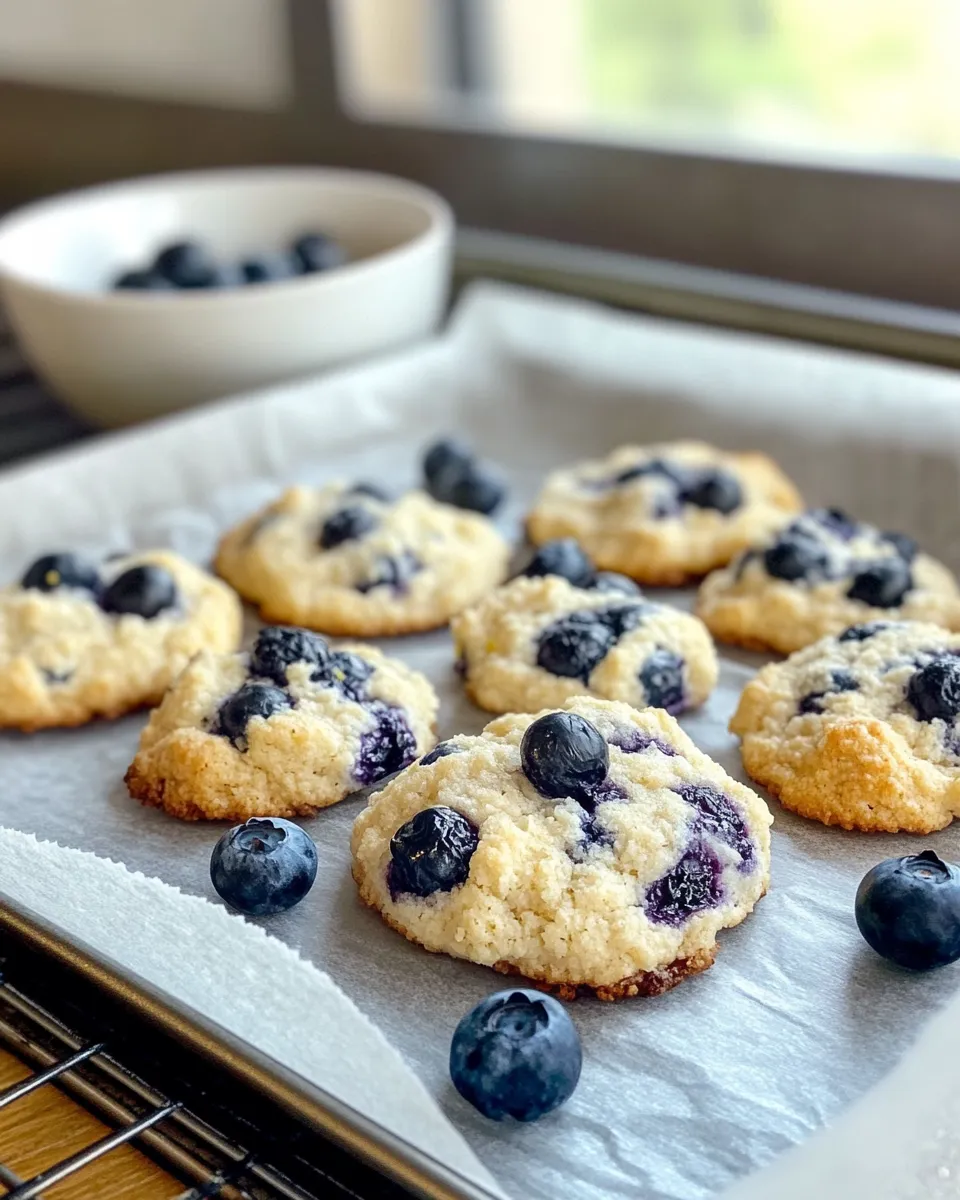Easy Blueberry Cornmeal Lemon Zest Cookies food shot