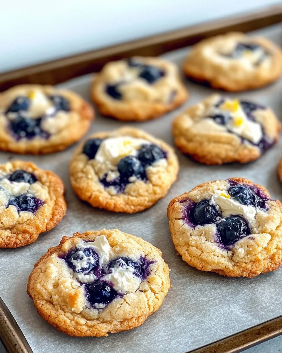 Delicious Blueberry Lemon Cheesecake Swirl Cookies plate image