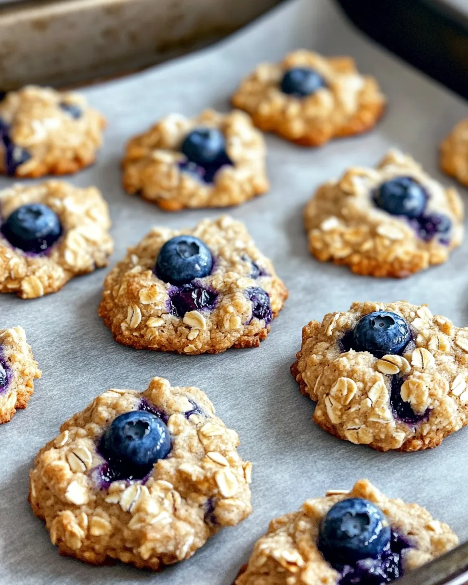 Easy Blueberry Muffin Top Crumble Cookies food shot