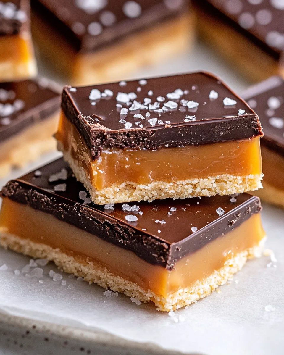 Easy Chocolate-Dipped Salted Caramel Shortbread food shot