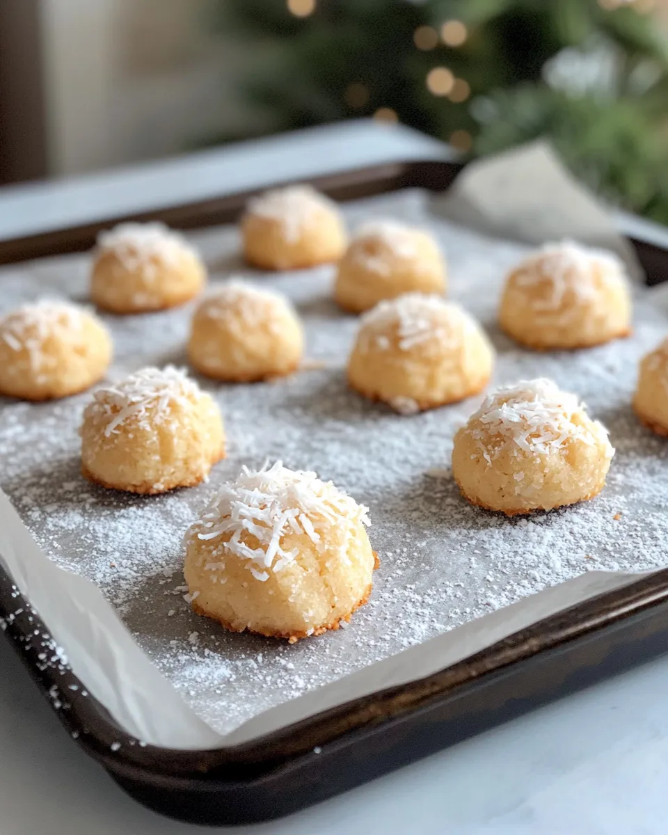 Easy Coconut Snowball White Chocolate Cookies dish photo