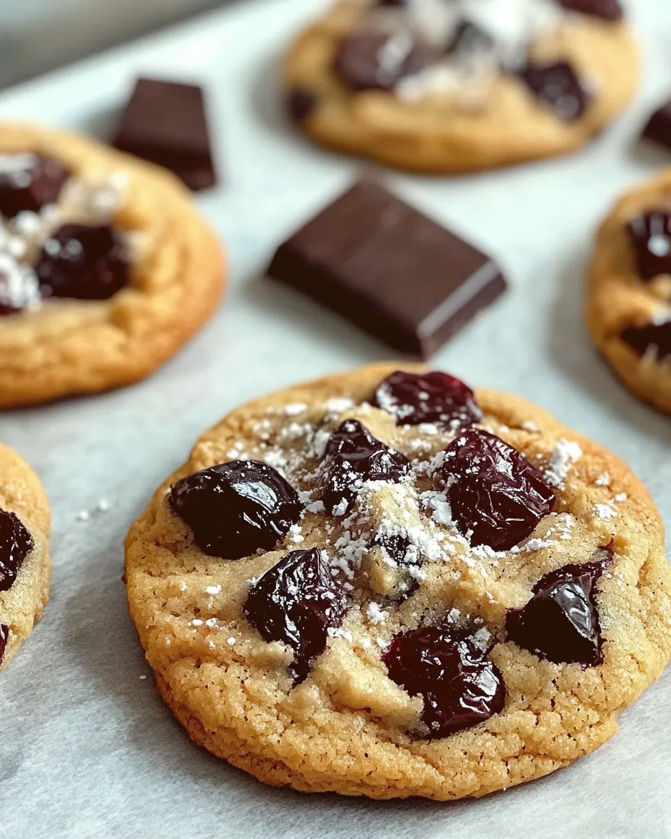 Easy Dark Cherry Chocolate Chunk Cookies recipe image