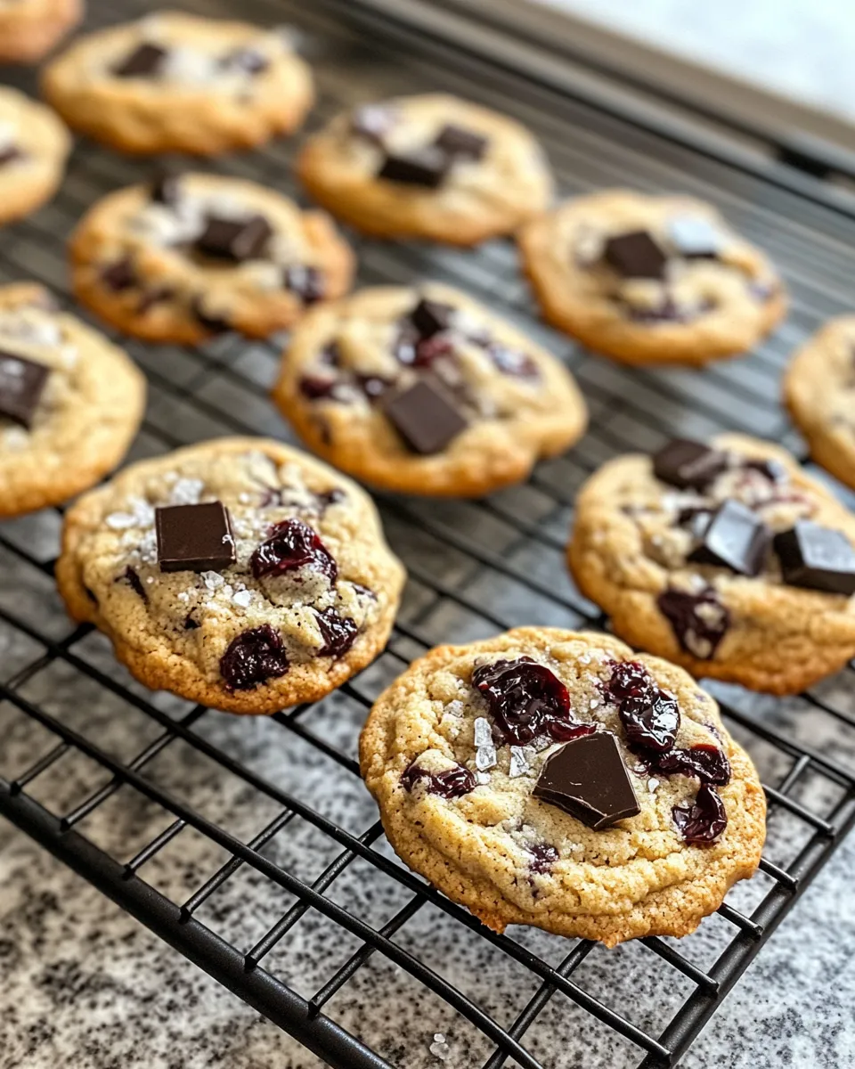 Best Dark Cherry Chocolate Chunk Cookies food shot