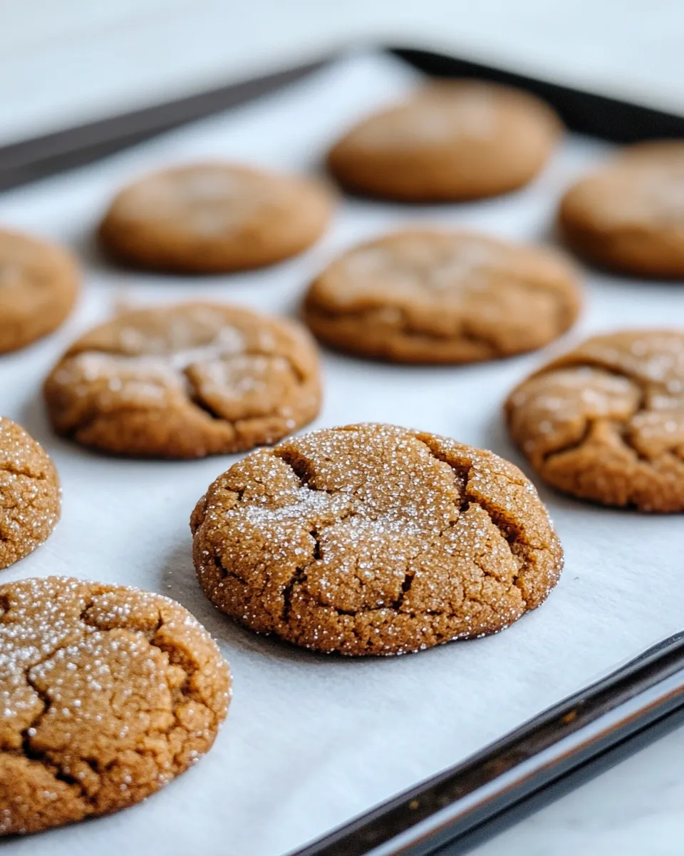 Easy Ginger Molasses Sparkle Crinkle Cookies food shot