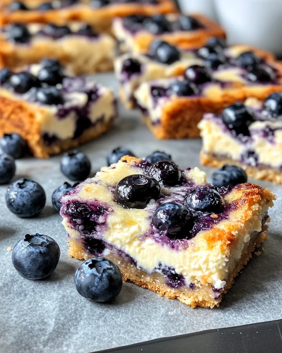 Easy Lemon Blueberry Cheesecake Bar Cookies food shot