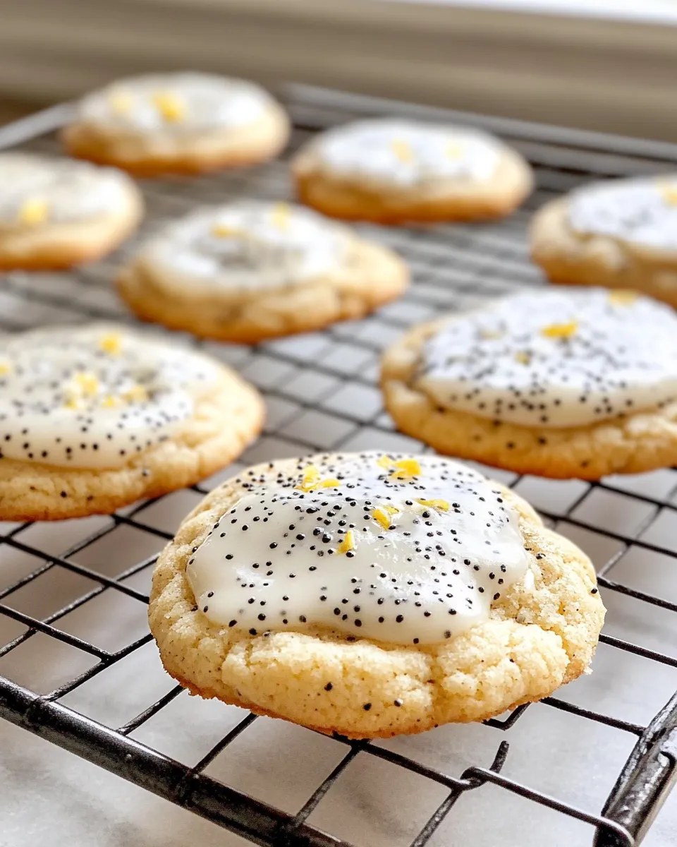 Easy Lemon Poppy-Seed Glazed Cookies food shot