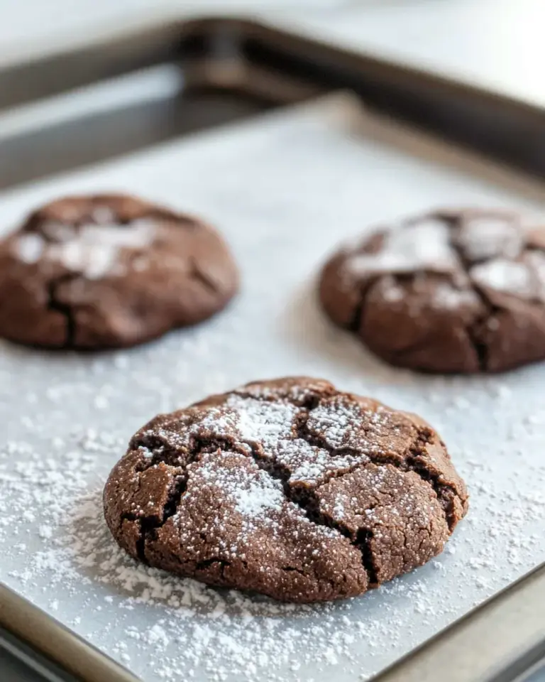 Homemade Midnight Mint Chocolate Crinkle Cookies photo