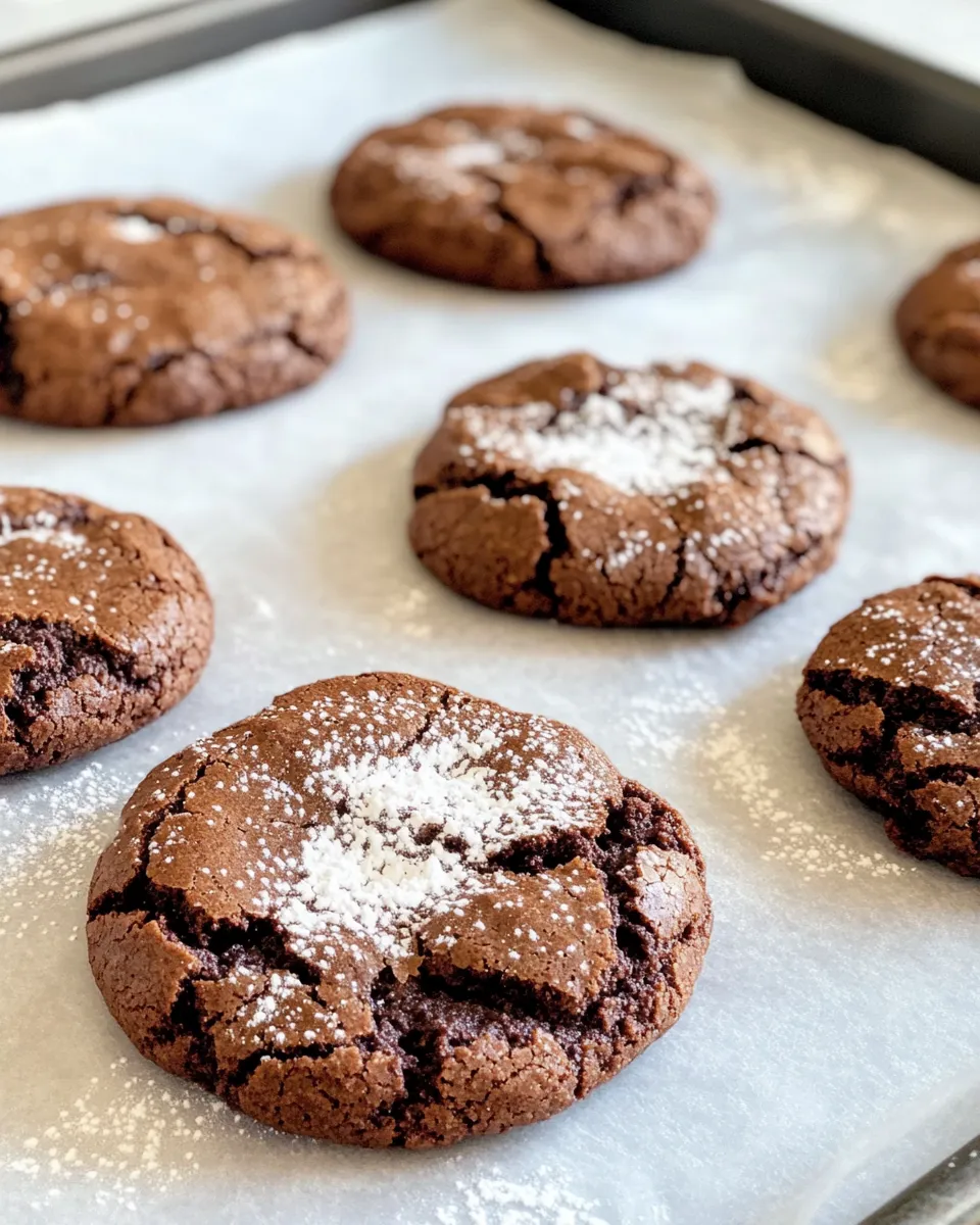 Classic Midnight Mint Chocolate Crinkle Cookies image