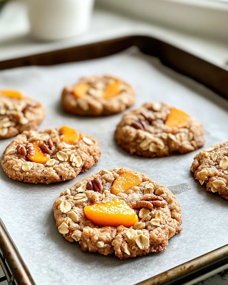 Easy Peach Cobbler Crumble Cookies food shot