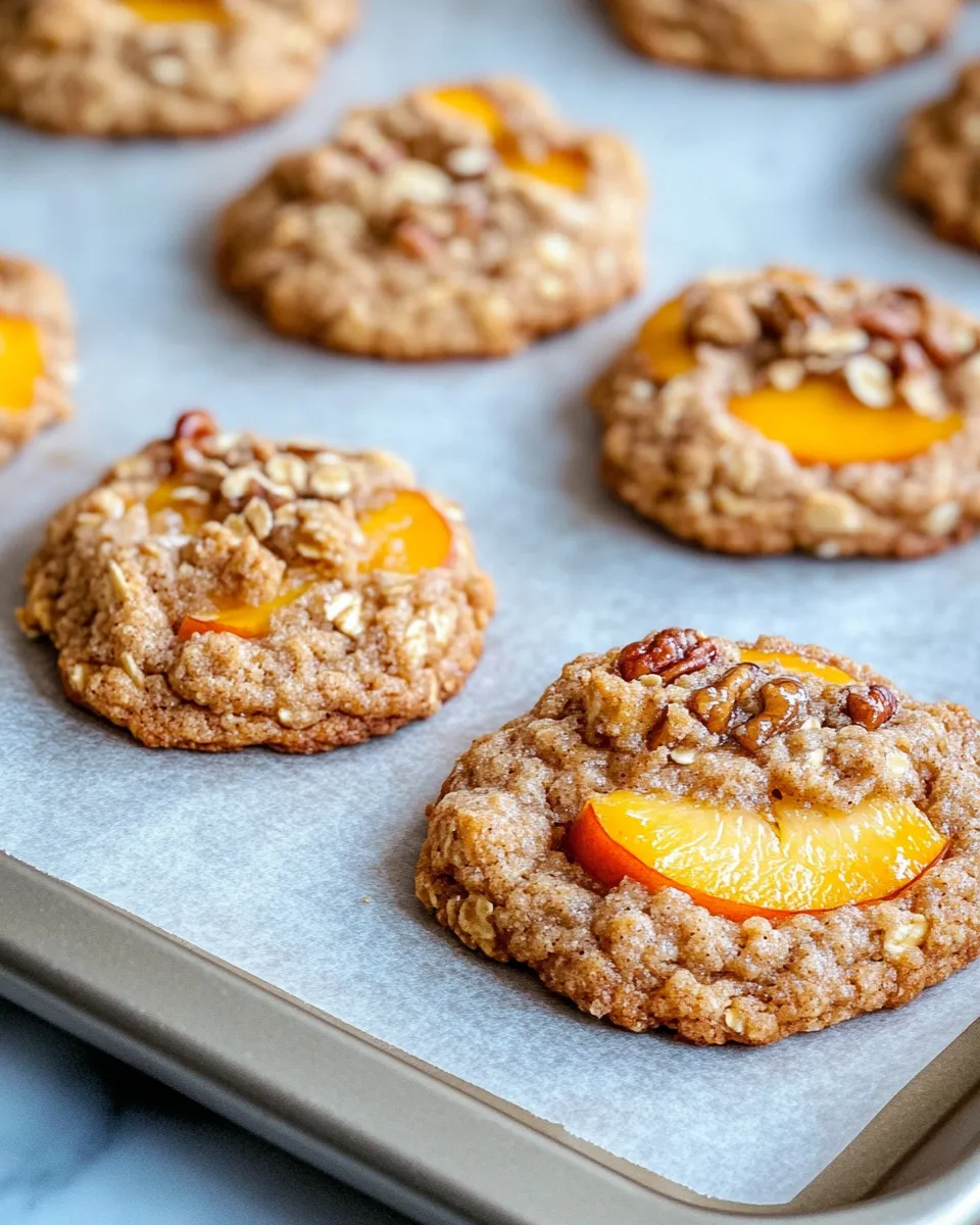 Delicious Peach Cobbler Crumble Cookies plate image