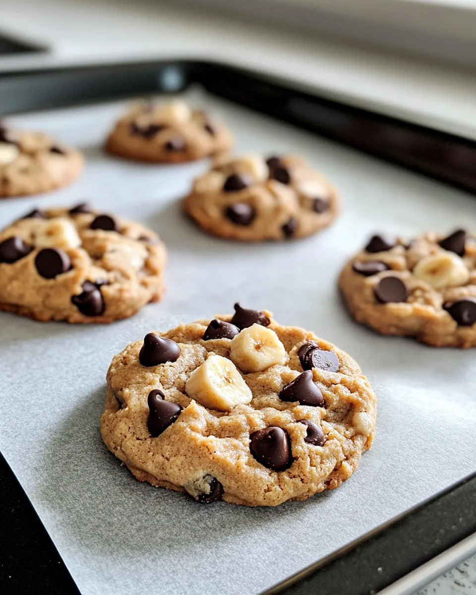 Easy Peanut Butter Banana Split Cookies food shot
