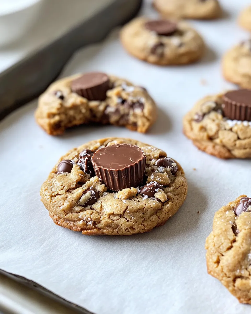 Homemade Peanut Butter Cup Melt-Center Cookies recipe image