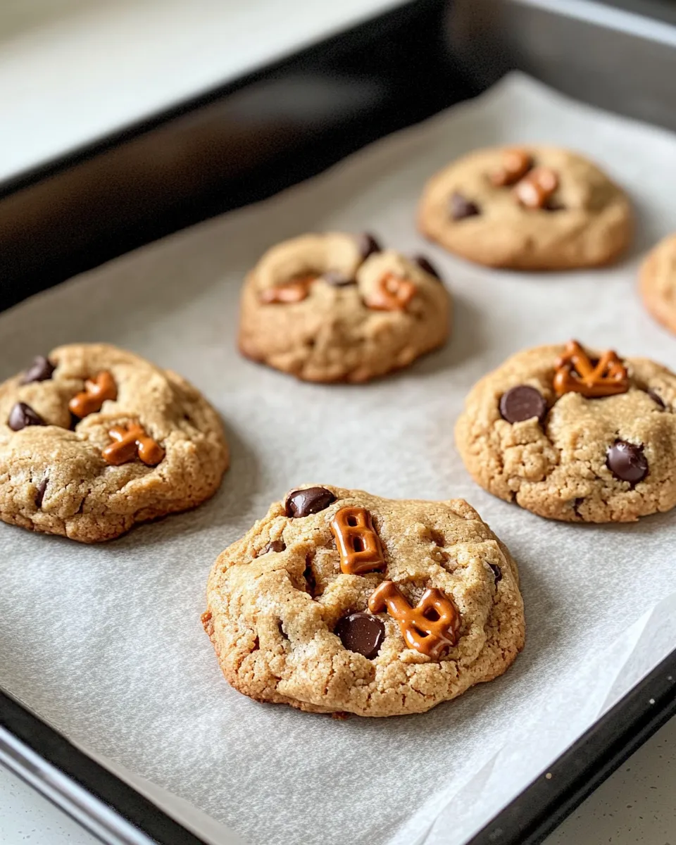 Easy Peanut Butter Pretzel Stuffed Cookies recipe photo