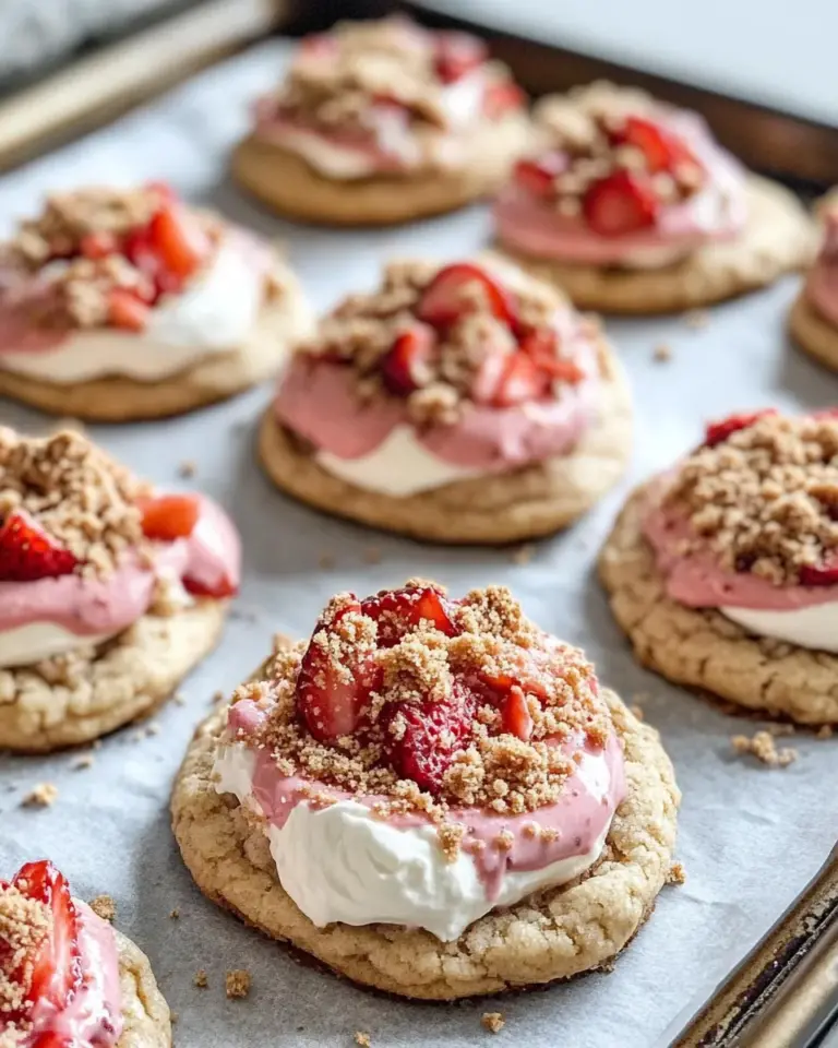 Homemade Pink Strawberry Cheesecake Crumble Cookies photo