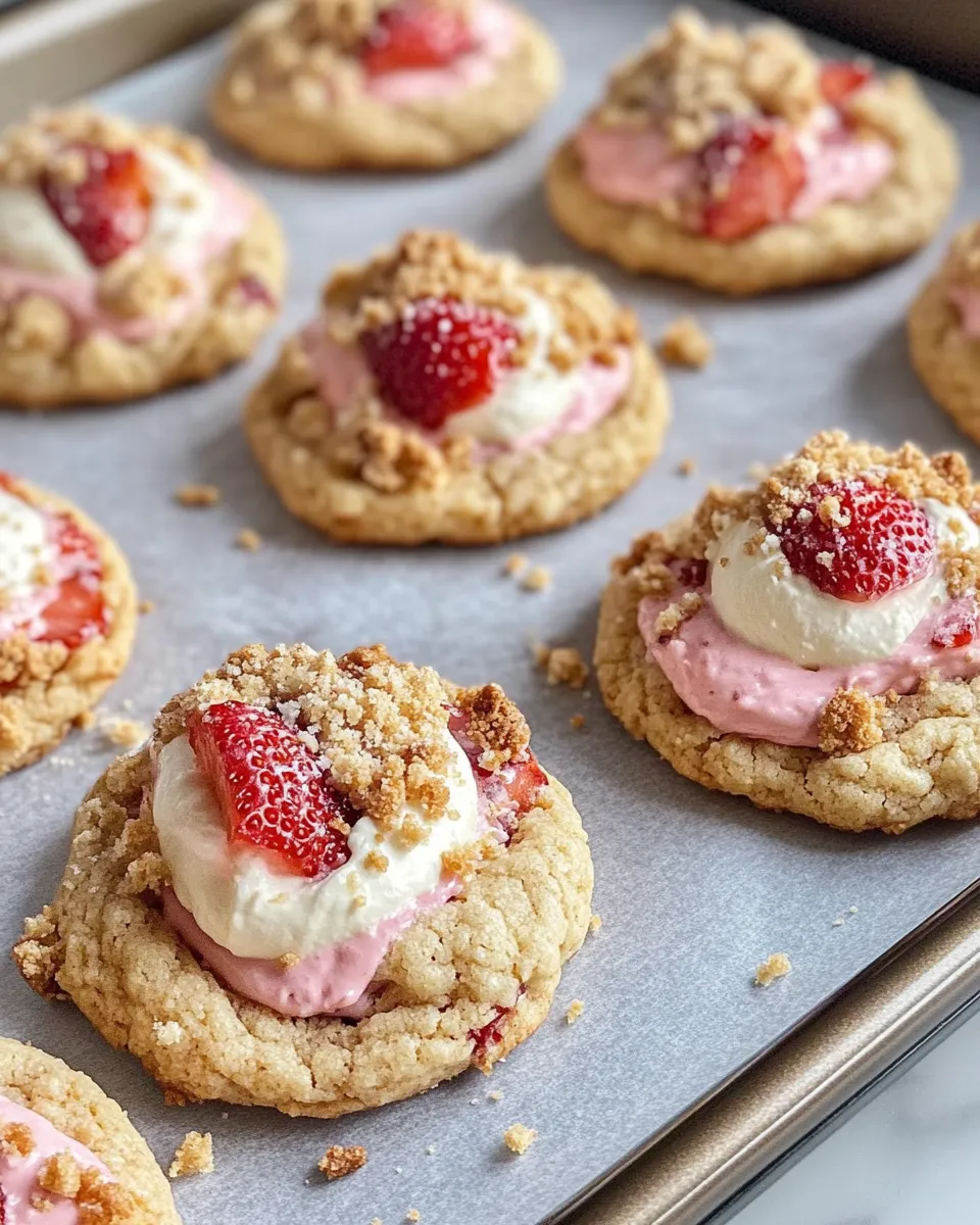 Easy Pink Strawberry Cheesecake Crumble Cookies dish photo