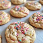 Homemade Pink Velvet White Chip Confetti Cookies photo