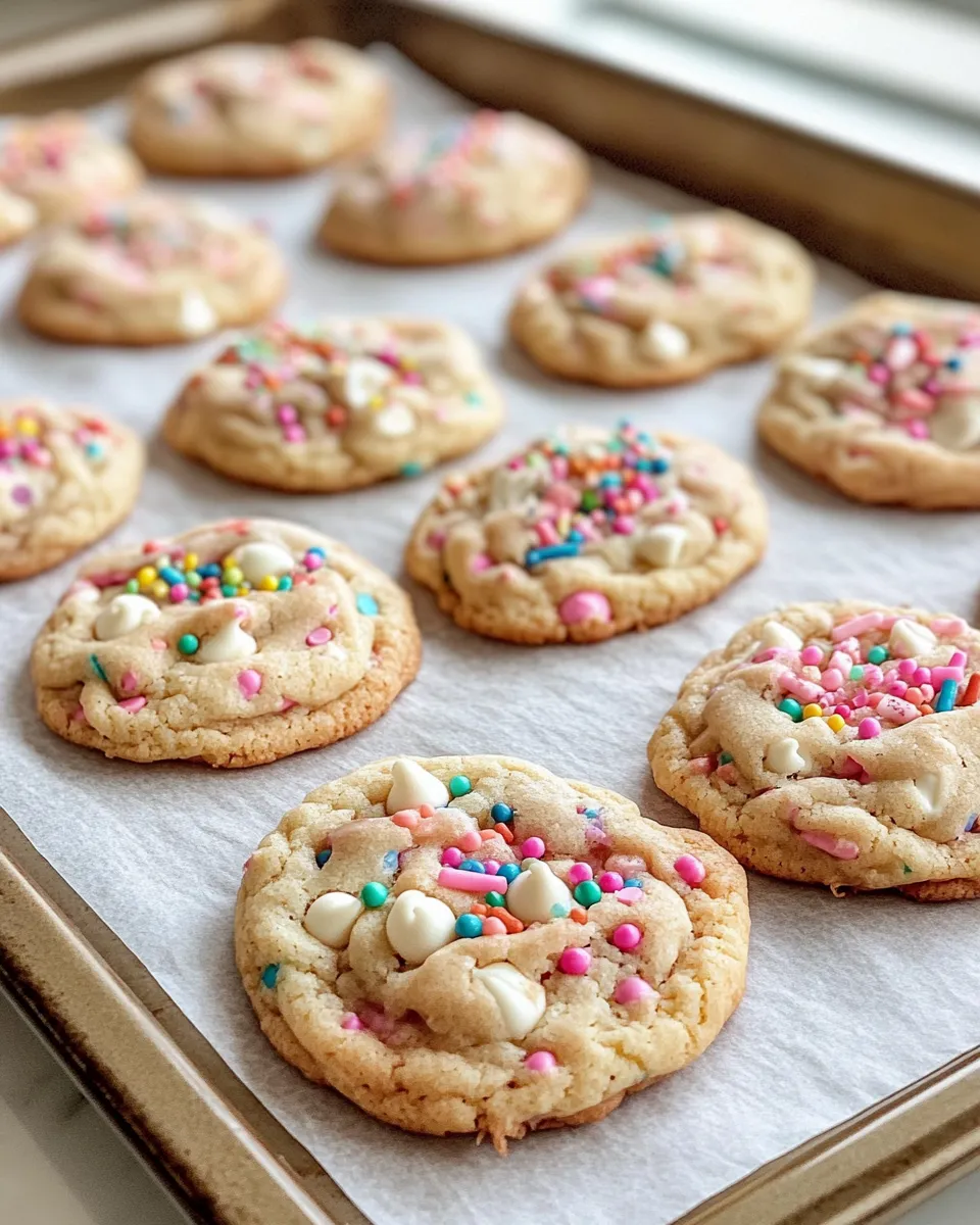 Classic Pink Velvet White Chip Confetti Cookies image