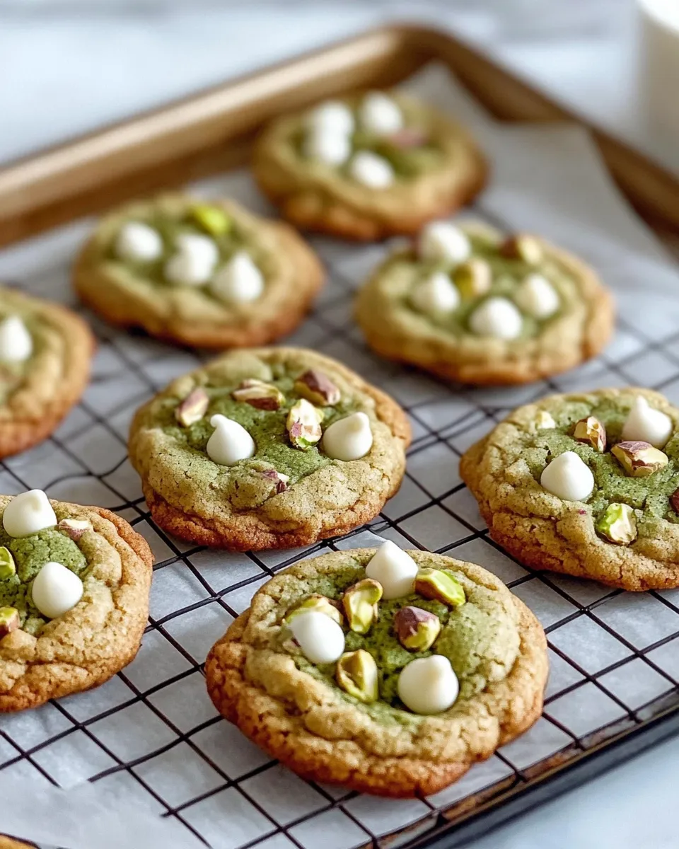 Homemade Pistachio Matcha White Chip Cookies photo