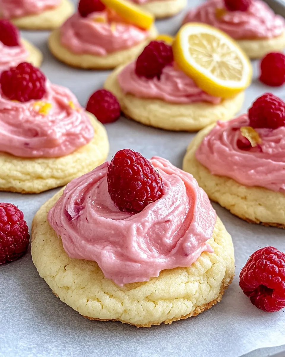Easy Raspberry Lemonade Frosted Sugar Cookies food shot