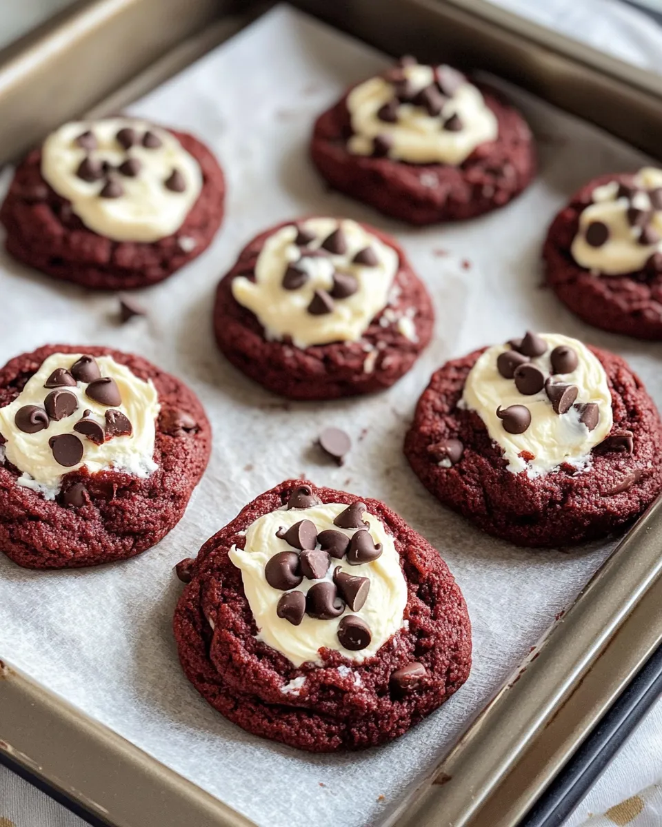 Delicious Red Velvet Cream-Cheese Stuffed Cookies plate image