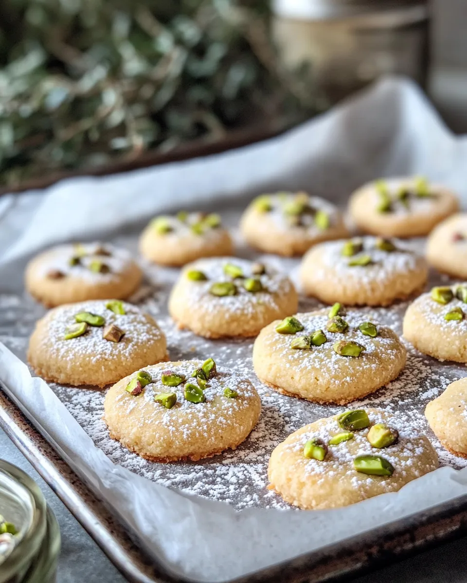 Homemade Rosewater Pistachio Shortbread Cookies recipe photo