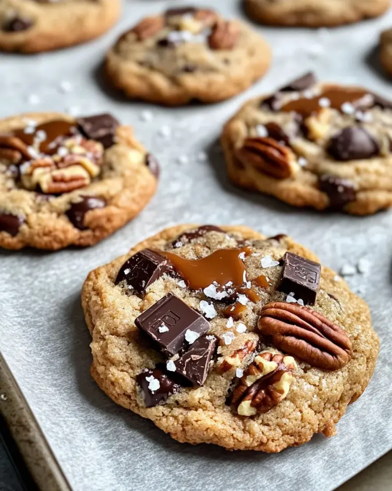 Homemade Salted Caramel Turtle Pecan Cookies photo