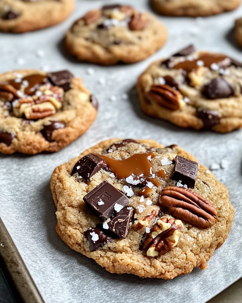 Homemade Salted Caramel Turtle Pecan Cookies photo