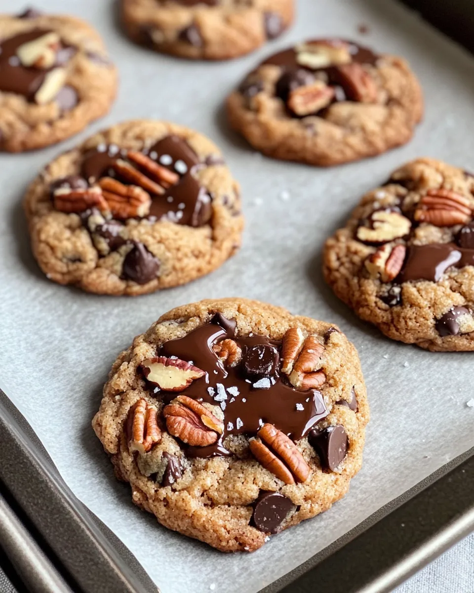 Classic Salted Caramel Turtle Pecan Cookies image