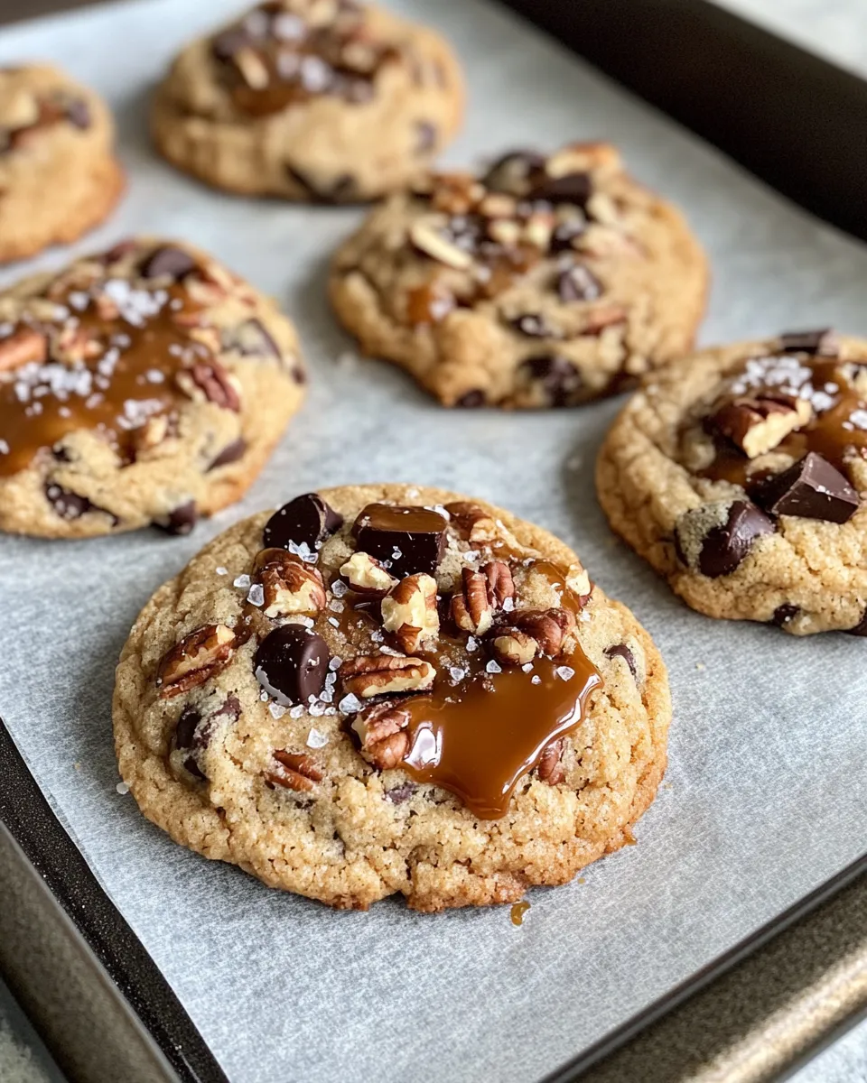 Delicious Salted Caramel Turtle Pecan Cookies dish photo