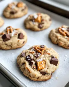 Homemade Salted Pretzel Caramel Crunch Cookies photo