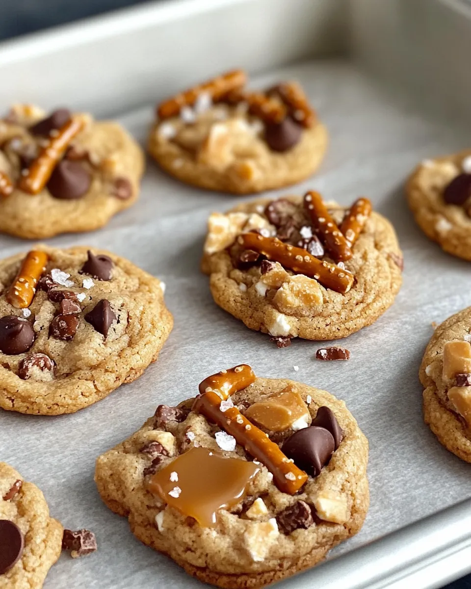 Classic Salted Pretzel Caramel Crunch Cookies recipe image