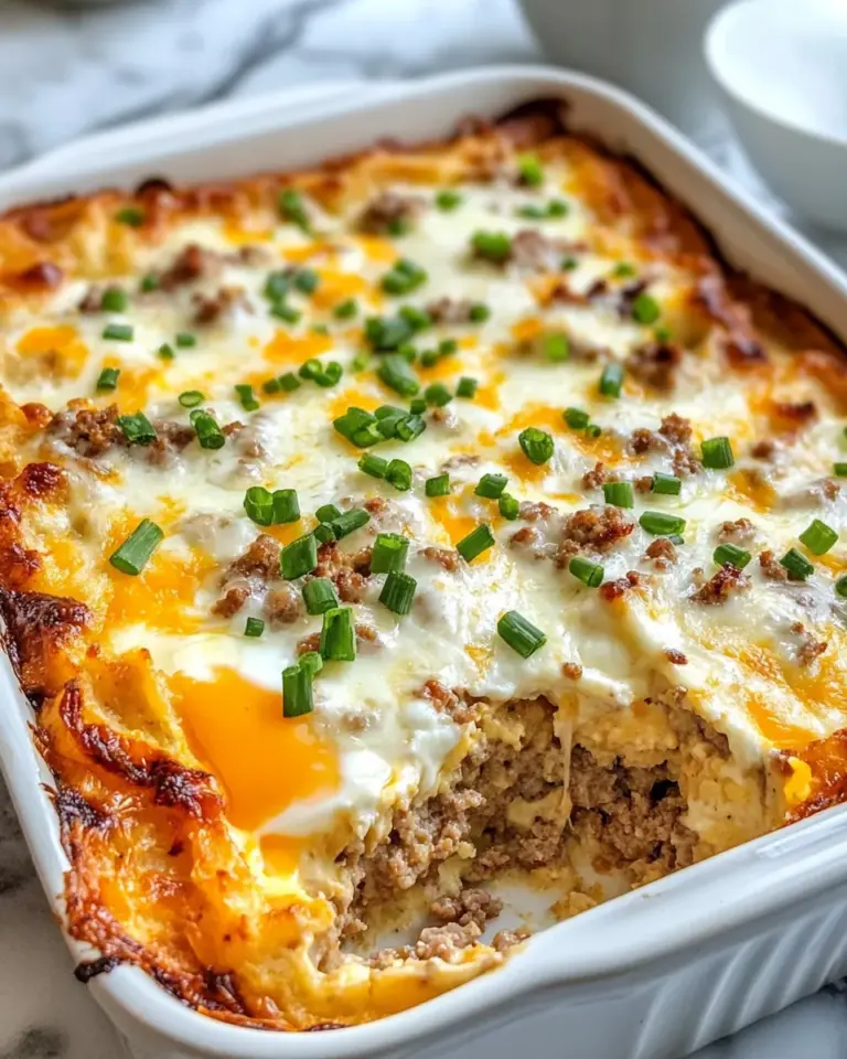 Homemade Sausage Egg And Cream Cheese Hashbrown Casserole recipe photo