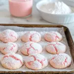 Homemade Strawberry Milk Pink Crinkle Cookies photo
