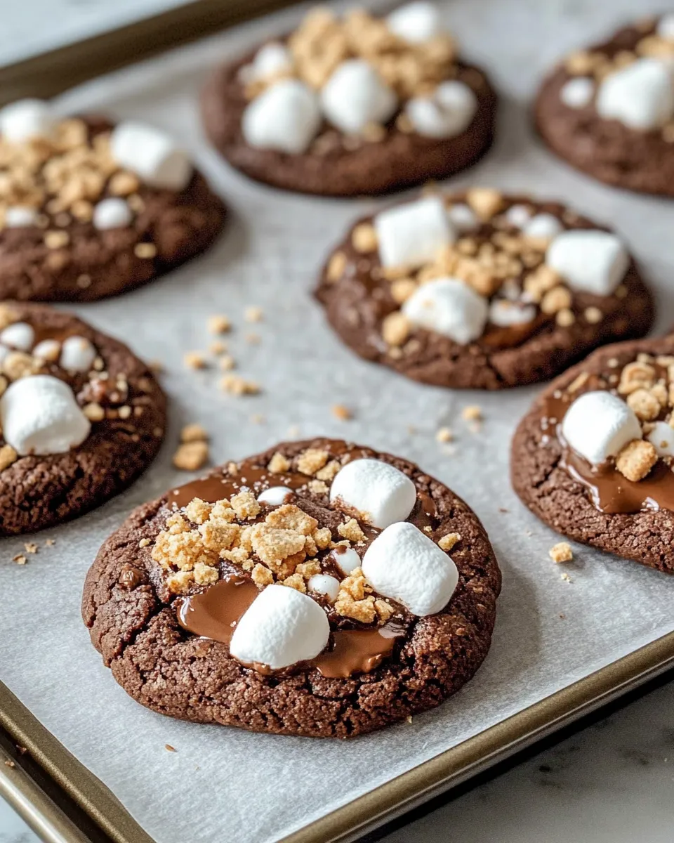 Easy Toasted Marshmallow Hot Cocoa Cookies food shot