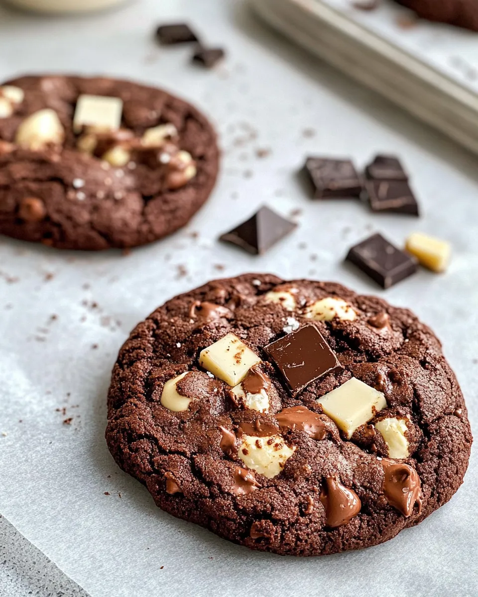 Easy Triple Chocolate Midnight Chunk Cookies recipe image
