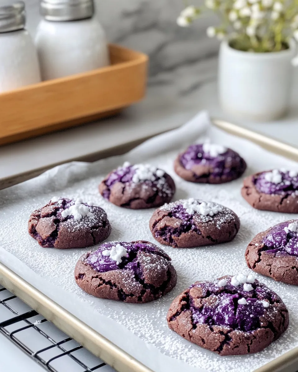 Classic Ube Purple Crinkle Fudge Cookies image