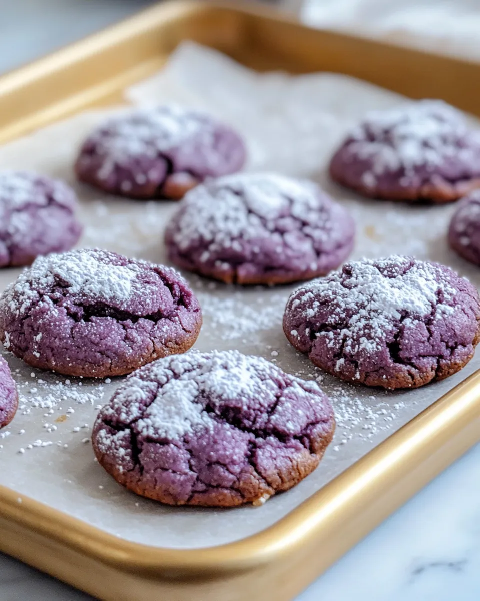 Delicious Ube Purple Crinkle Fudge Cookies dish photo