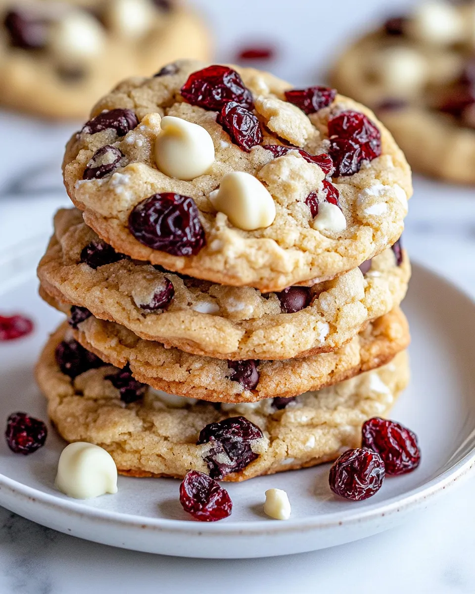 Classic White Chocolate Cranberry Snow Cookies image