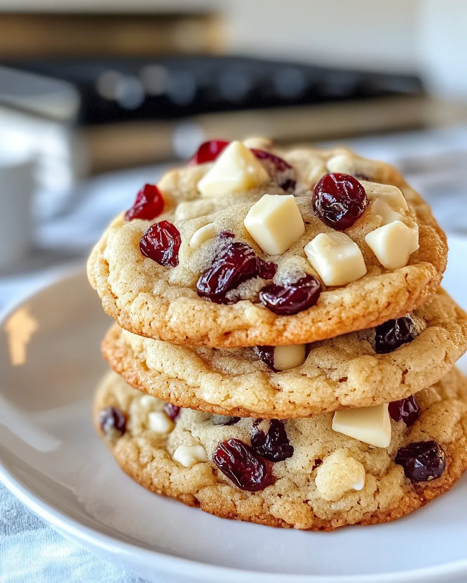 Easy White Chocolate Cranberry Snow Cookies recipe photo