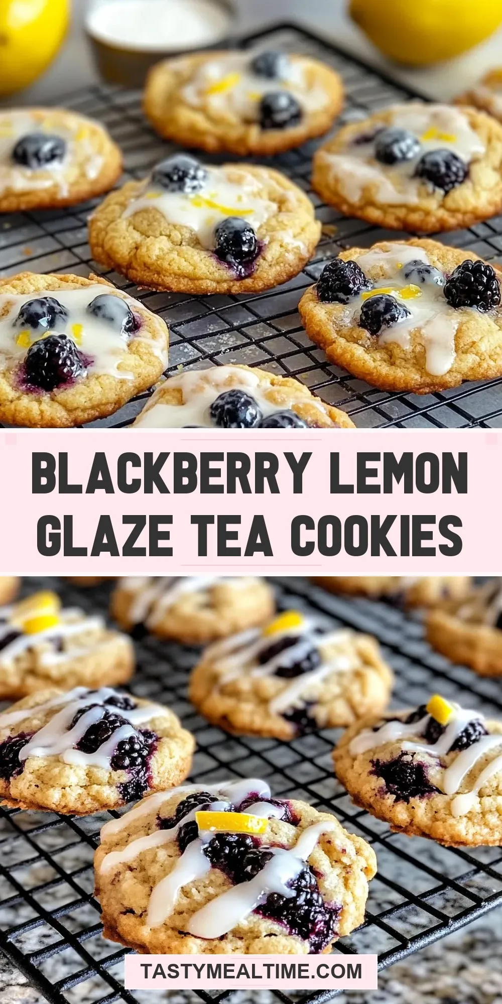 Blackberry Lemon Glaze Tea Cookies (Fresh & Delicious)