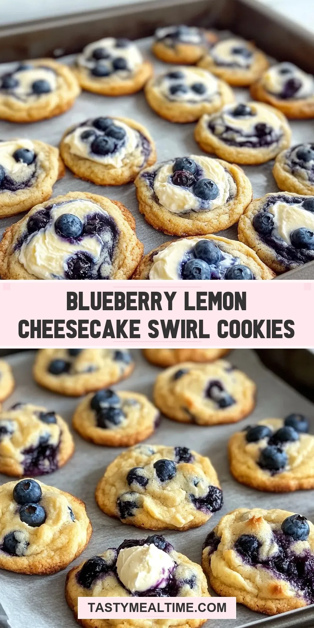 Delicious Blueberry Lemon Cheesecake Swirl Cookies