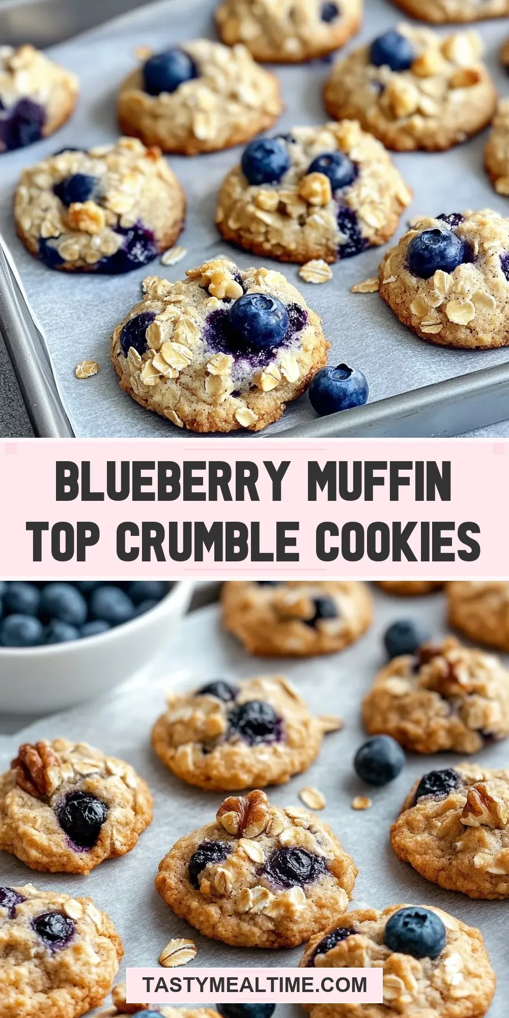 Easy Blueberry Muffin Top Crumble Cookies Recipe