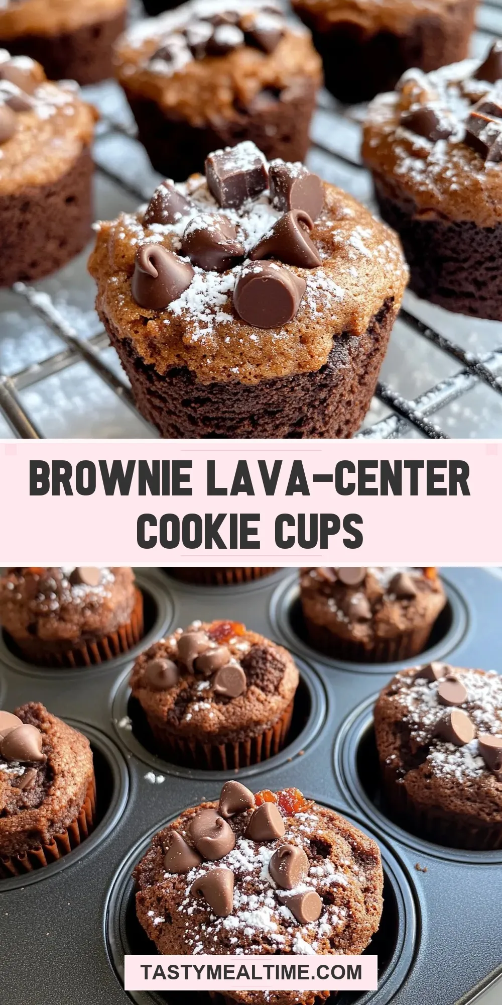 Savory Brownie Lava-Center Cookie Cups