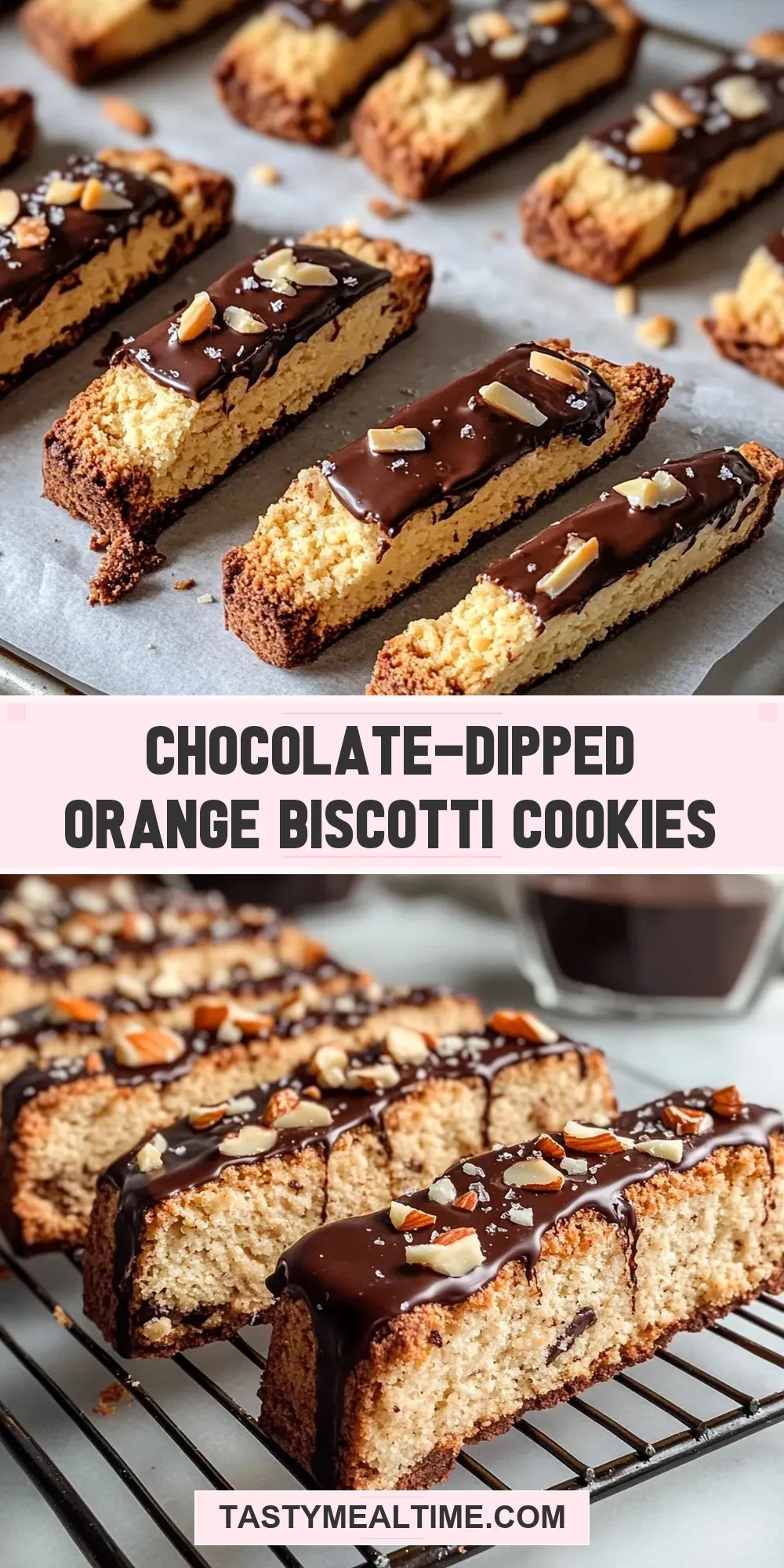Delicious Chocolate-Dipped Orange Biscotti Cookies