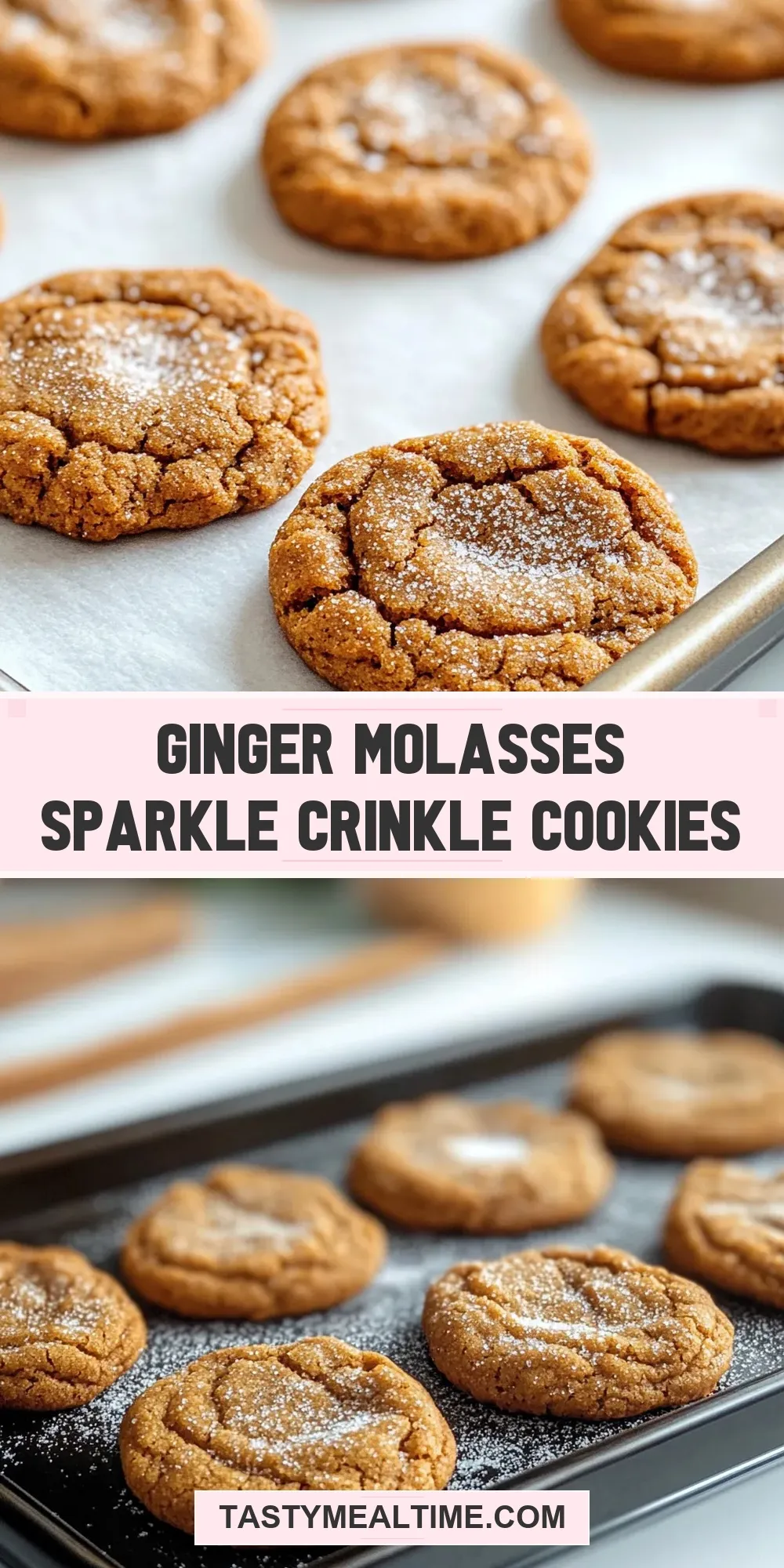 Ginger Molasses Sparkle Crinkle Cookies Recipe