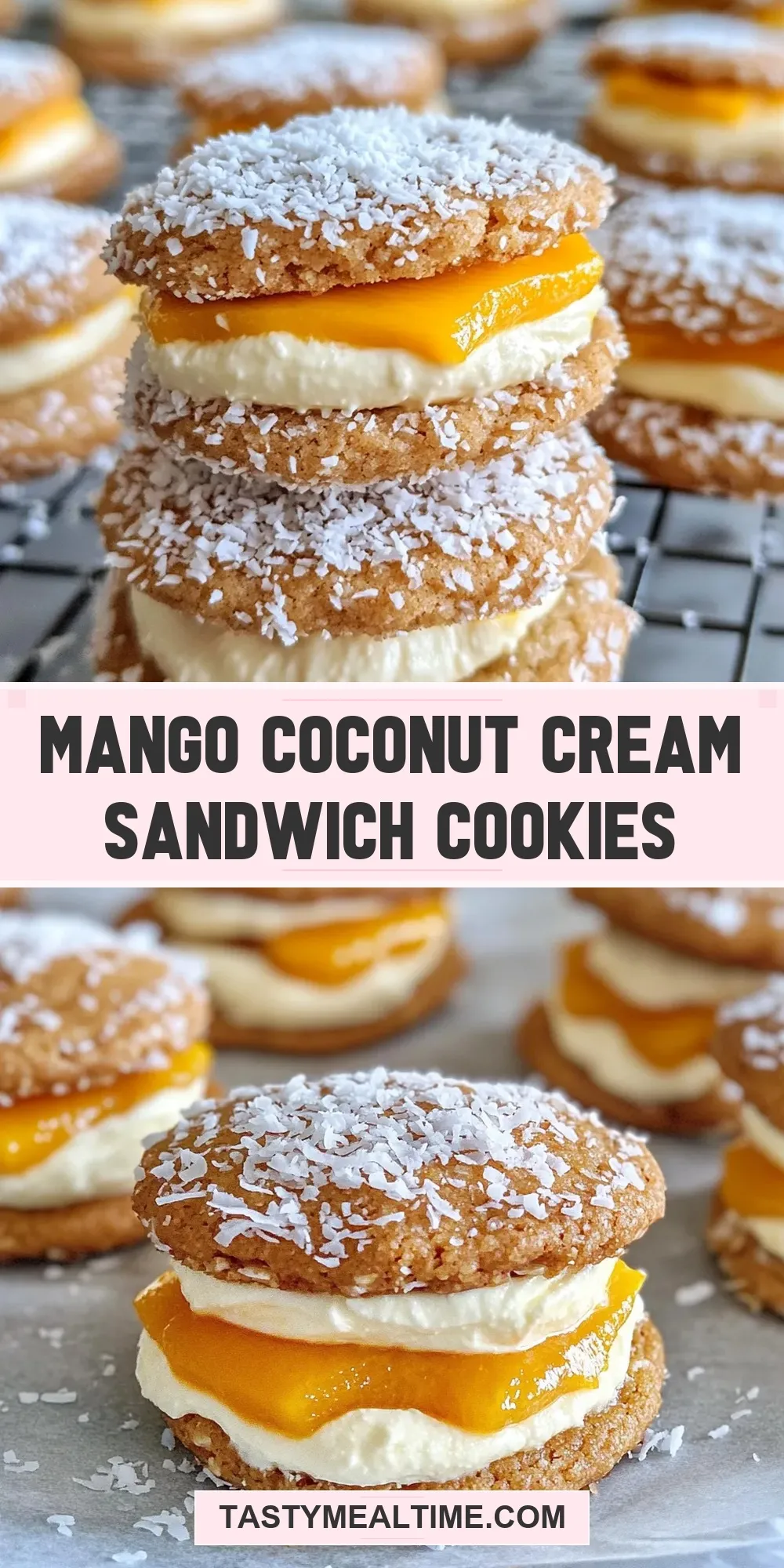 Mango Coconut Cream Sandwich Cookies (Fresh & Delicious)