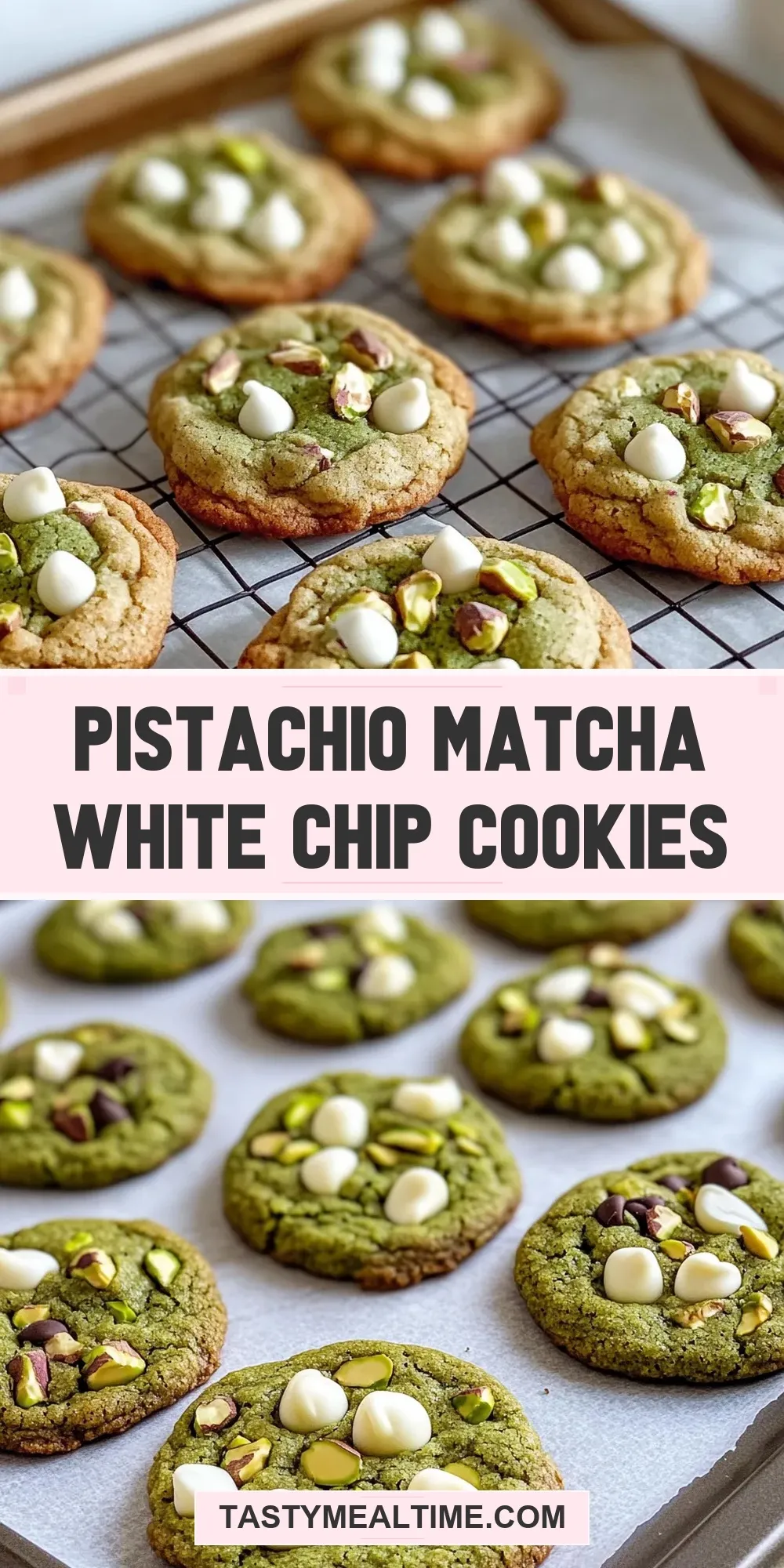 Pistachio Matcha White Chip Cookies (Amazing & Delicious)