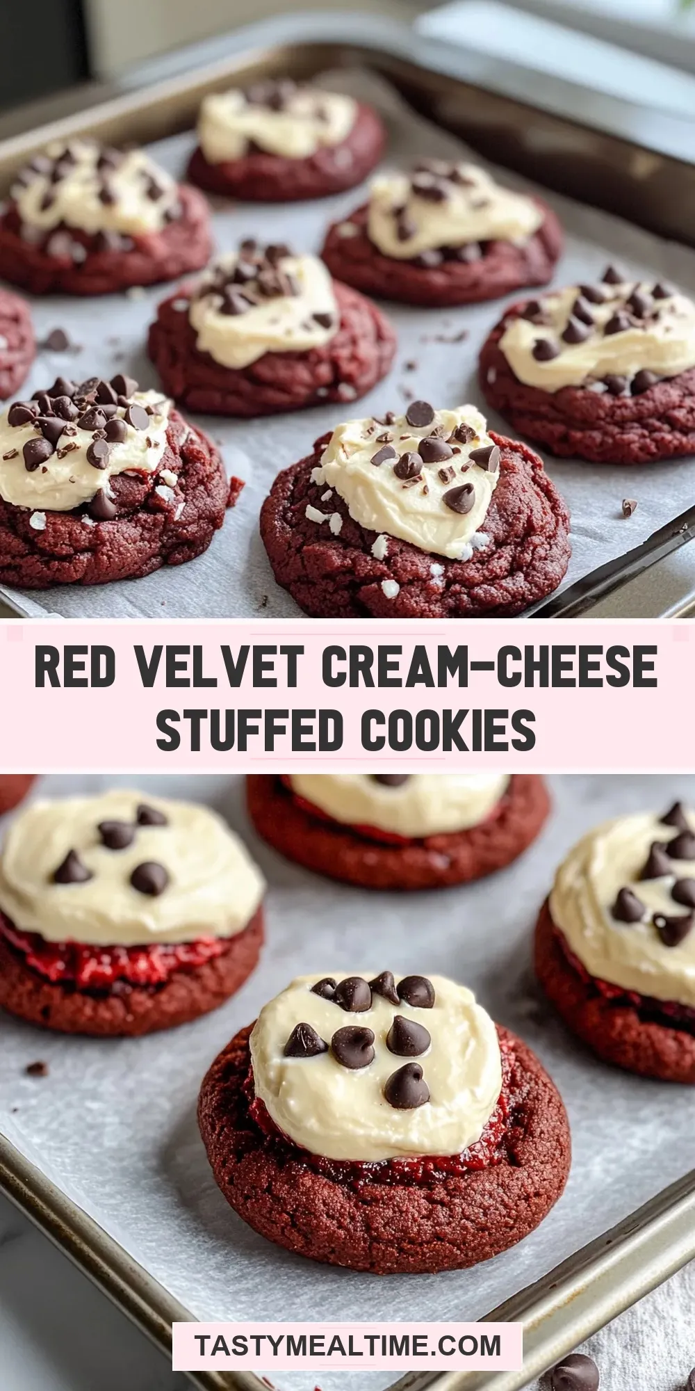 Easy Red Velvet Cream-Cheese Stuffed Cookies Recipe